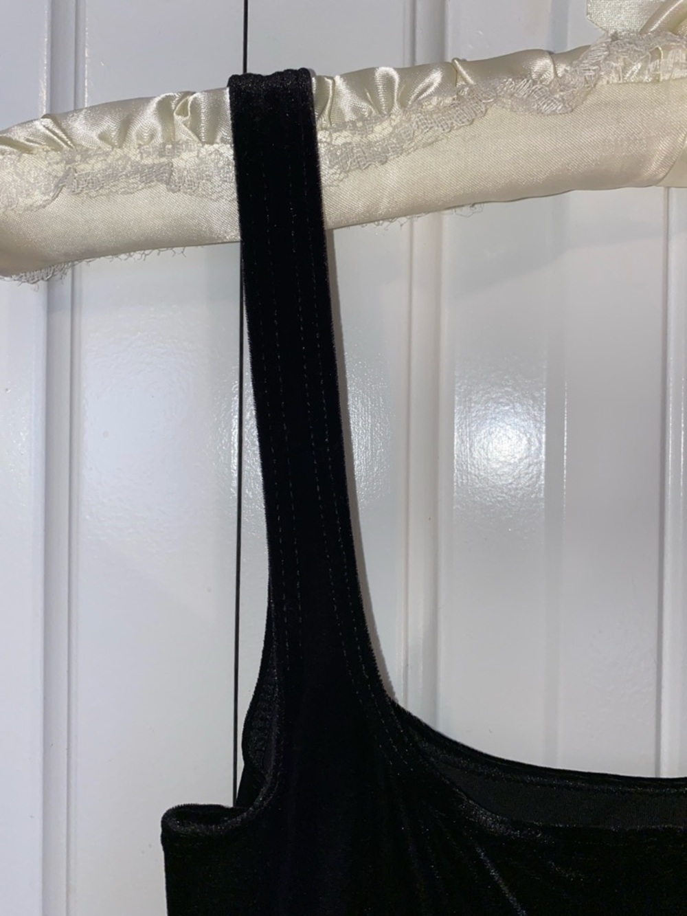 American Apparel Black Velvet Bodycon Midi Dress - Picture 7 of 9